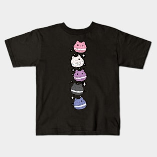 Genderfluid Pride Flag Month Cute Cat Kawaii Macaron Kids T-Shirt